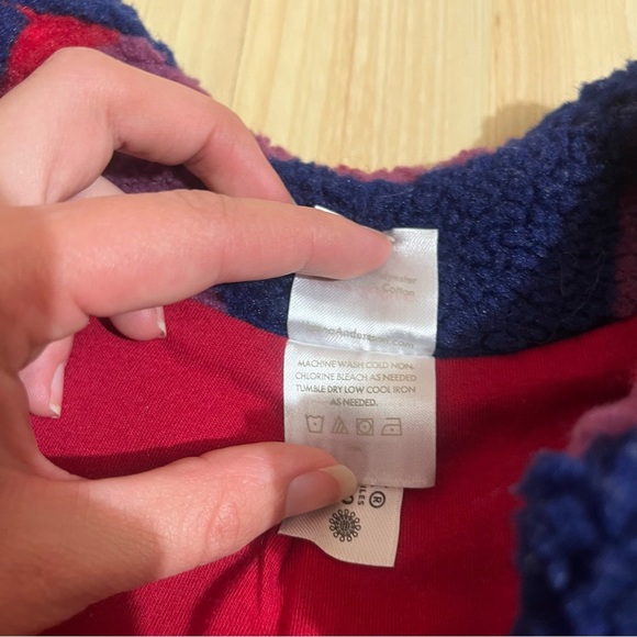 Hanna Anderson Baby Faux Shearling Jacket Button Up Size 3-6 Months - Picture 4 of 7